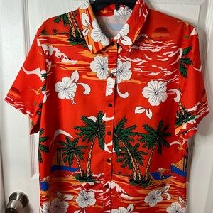 Tropical Red Hawaiian Shirt